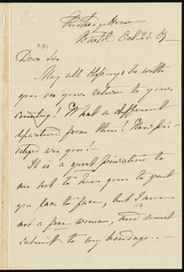 Letter from Mary Carpenter, Red Lodge House, Bristol, [England], to William Lloyd Garrison, Oct. 23, [18]67