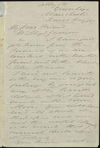 Letter from Thomas Holliday Barker, Abbey St., Greenheys, Manchester, [England], to William Lloyd Garrison, Xmas Day [Dec. 25], 1867