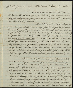 Letter from Robert Beattie, Philadel[phi]a, [Pa.], to William Lloyd Garrison, Feb. 3, 1868