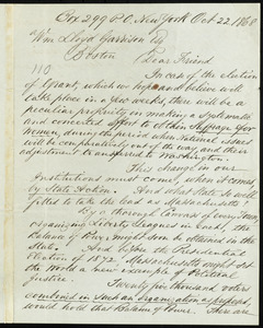 Letter from Henry Browne Blackwell, Box 299 P.O., New York, to William Lloyd Garrison, Oct. 22, 1868