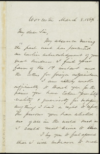 Letter from Alexander Hamilton Bullock, Worcester, [Mass.], to William Lloyd Garrison, March 8, 1869