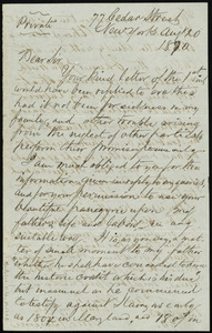 Letter from Theodore Bourne, 77 Cedar Street, New York, to William Lloyd Garrison, Aug. 20, 1870