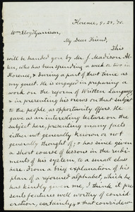 Letter from Charles Calistus Burleigh, Florence, to William Lloyd Garrison, 9 . 28 . [18]70