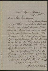 Letter from Celia Burr Burleigh, Brooklyn, Conn, to William Lloyd Garrison, May 25th, [18]73