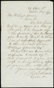 Letter from Thomas Stetson Harlow, 27 State St[reet], Boston, [Mass.], to William Lloyd Garrison, Aug. 5, [18]73