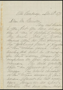 Letter from Louise Jacobs, 127 Mt. Auburn Street, corner of Story, Old Cambridge, to William Lloyd Garrison, Dec. 20th, 1873