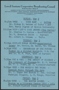 LICBC program schedule for the week of May 2, 1949