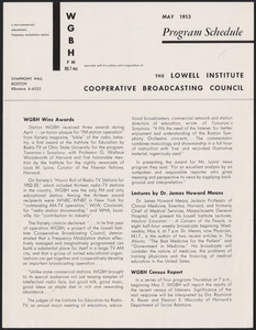 WGBH Program Schedule May 1953