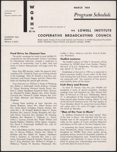 WGBH Program Schedule March 1954