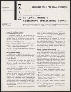 WGBH Program Schedule December 1954