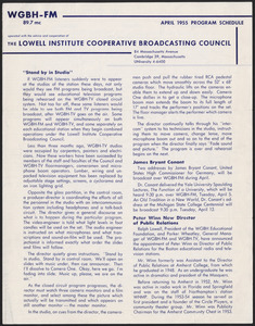 WGBH Program Schedule April 1955