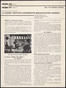 WGBH Program Schedule April 1956