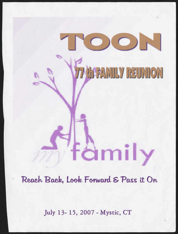 Toon 77th family reunion. Reach back, look forward & pass it on