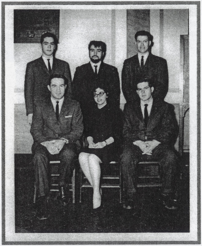 Suffolk University class of 1962, founding members of Political Science Club. Paula Brown (middle front)