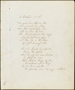 Albert (pseudonym) manuscript poem: To Caroline F. S.