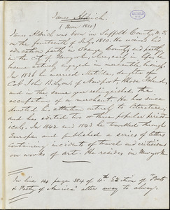 James Aldrich manuscript poems, [1843?]: "New Year's Night in Rome," "To a Friend," "Autumn," "Viola," "The Lowly Born," "Beauty Everywhere," "To --," "The Happy Husband."