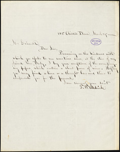 Thomas Bailey Aldrich, 105 Clinton Pl., autograph letter signed to R. W. Griswold, 29 March