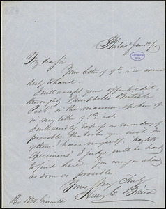 Henry Cary Baird, Philadelphia, PA., autograph letter signed to R. W. Griswold, 12 January 1850