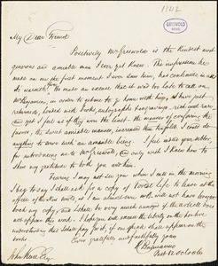 Robert Balmanno autograph letter signed to John Keese, 1842[?]