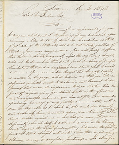 Thomas Beach, Baltimore, MD., autograph letter signed to George R. Graham, 30 May 1842