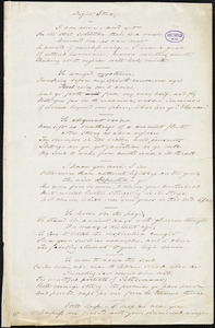 George Washington Bethune manuscript poem: "Night Study."