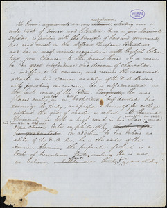 Francis Bowen manuscript draft, writer unidentified