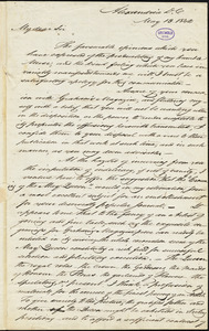 Daniel Bryan, Alexandria, DC. (VA), autograph letter signed to Edgar Allan Poe, 13 May 1842