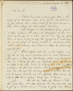 William Cullen Bryant, New York, autograph letter signed to R. W. Griswold, 16 August 1844