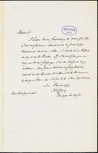 Henry Charles Carey, Burlington, NJ., autograph letter signed to R. W. Griswold, 24 February 1850