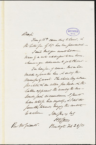 Henry Charles Carey, Burlington, NJ., autograph letter signed to R. W. Griswold, 24 February 1851