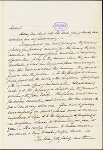 Henry Charles Carey, Burlington, NJ., autograph letter signed to R. W. Griswold, 5 June 1853