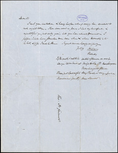 Henry Charles Carey, Monday, autograph letter signed to R. W. Griswold