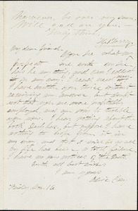Alice Cary autograph letter signed to R. W. Griswold, 16 November [1865]