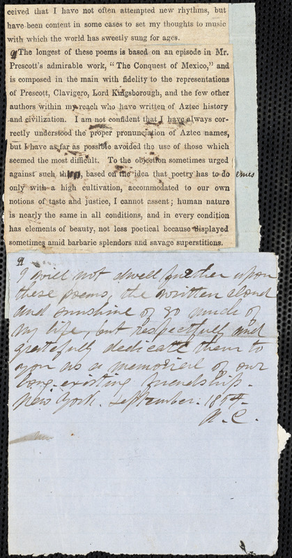 Alice Cary, New York, autograph draft