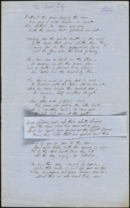 Alice Cary manuscript poem: "The Wood Lily."
