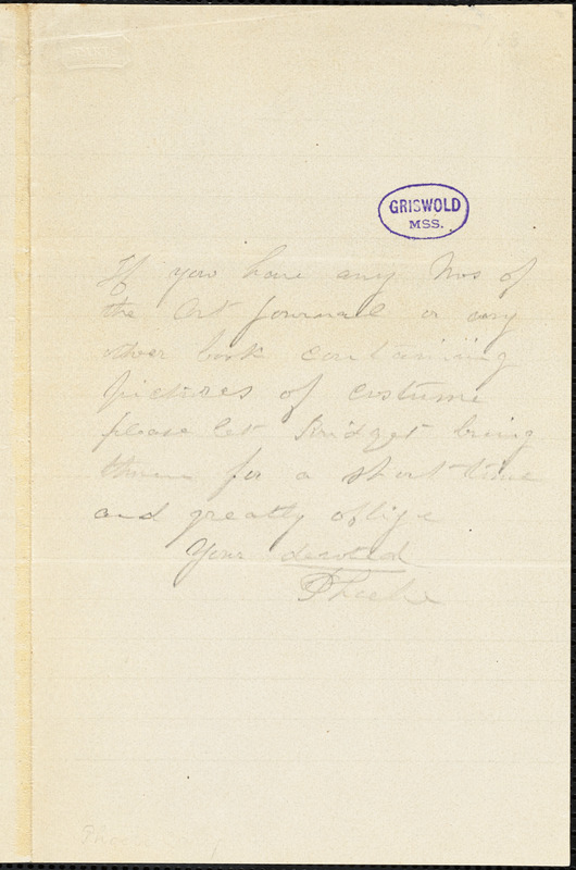 Phoebe Cary letter