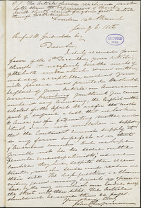John Chapman, London., autograph letter signed to R. W. Griswold, 6 January 1852