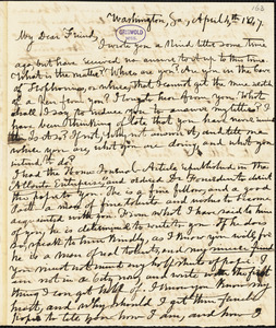 Thomas Holley Chivers, Washington, GA., autograph letter signed to Edgar Allan Poe, 4 April 1847