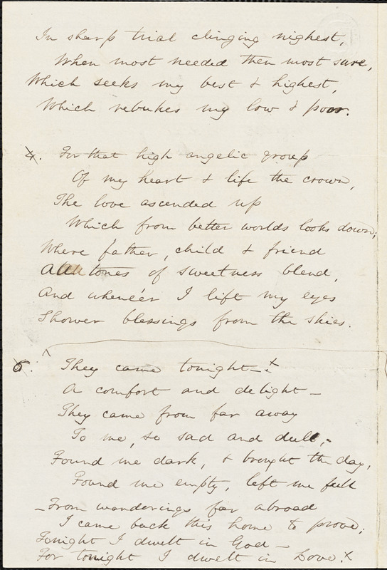 James Freeman Clarke manuscript poem: "A Thanksgiving."