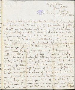 Eliza Cook, Greenhithe, Kent, Eng., autograph letter signed to Frances Sargent (Locke), 25 February 1844