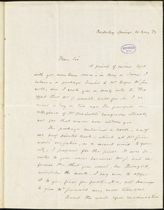 John Esten Cooke, Berkeley Springs, VA., autograph letter signed to Justus Starr Redfield, 22 August 1853