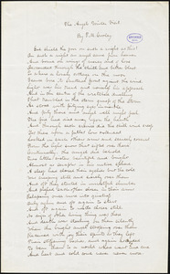 T[imothy?] M[ather] Cooley manuscript poem: "The Angel's Winter Visit."
