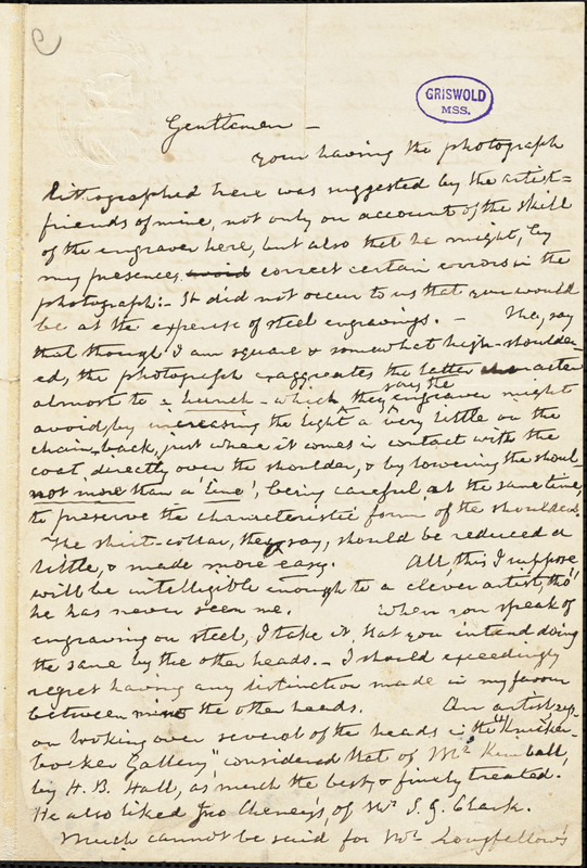 Richard Henry Dana, Boston, MA., autograph letter signed to Parry & McMillan, 21 June 1855