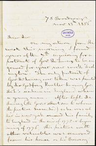 Edward Floyd De Lancey, 78 Broadway., autograph letter signed to R. W. Griswold, 13 November 1856