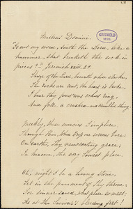George Washington Doane manuscript poem: "Malleus Domini."