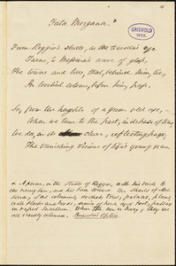 William Croswell Doane manuscript poem, [1855?]: "Fata Morgana."