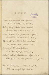 William Croswell Doane manuscript poems, [1855?]: "To S.C.C." and "Midnight, March 5, A.D. 1853."
