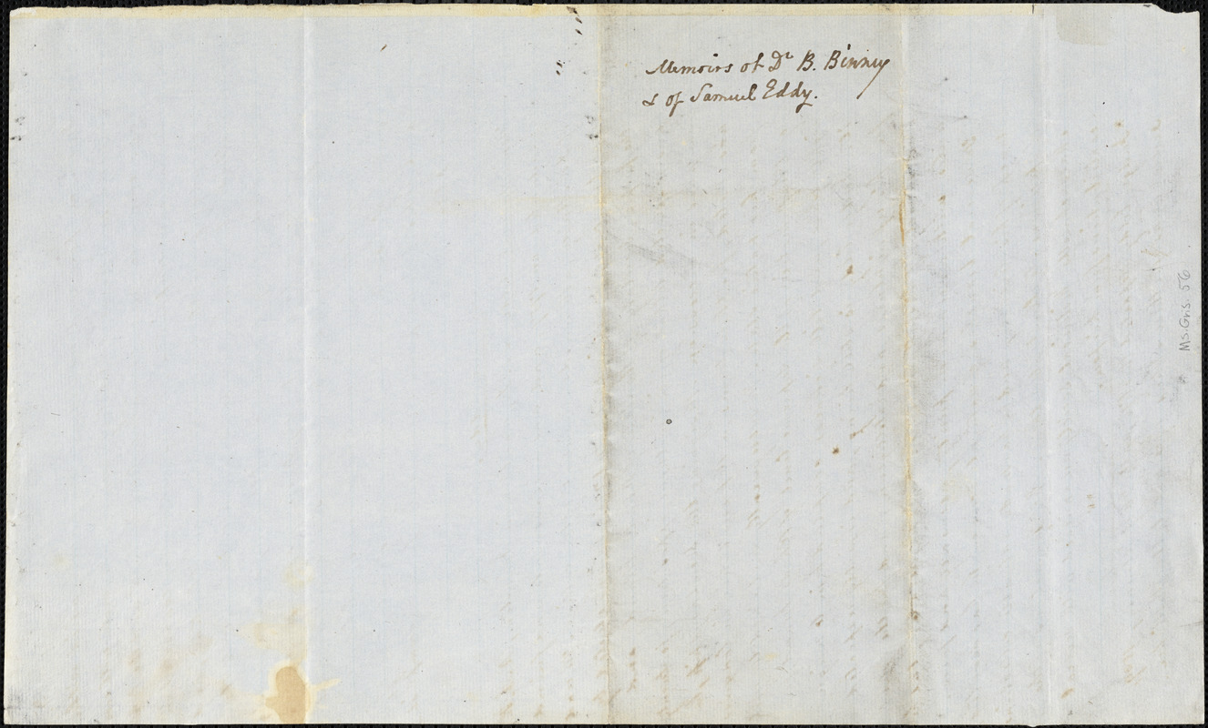 Samuel Eddy manuscript by unknown writer.