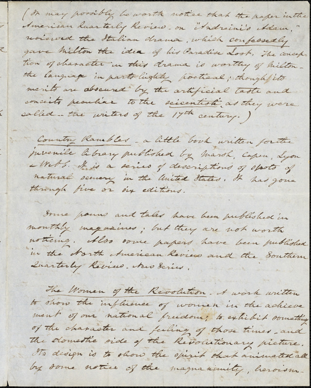 Elizabeth Fries (Lummis) Ellet manuscript, [1848?]