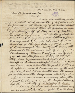 Jesse Duncan Elliot, Westchester, NY., autograph letter signed to Charles B. Grayham, 3 February 1843